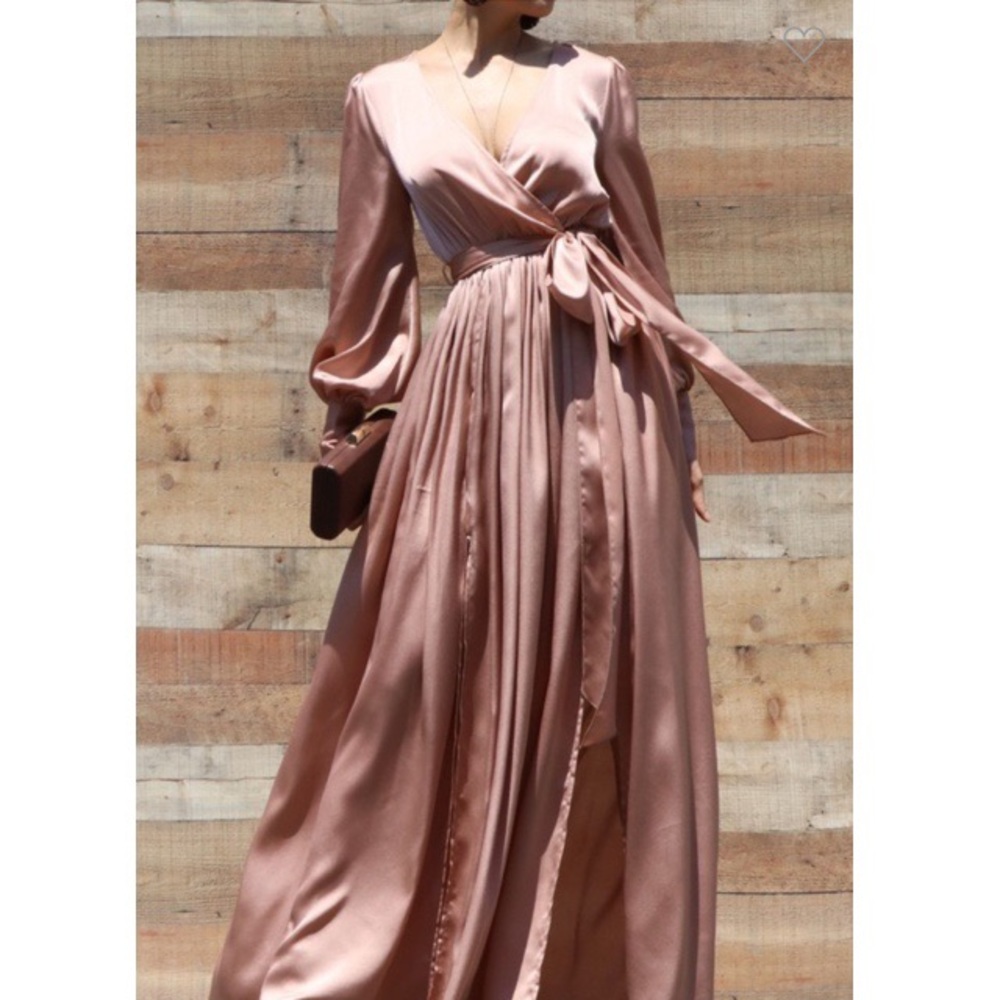 NEW Long sleeve satin maxi dress
